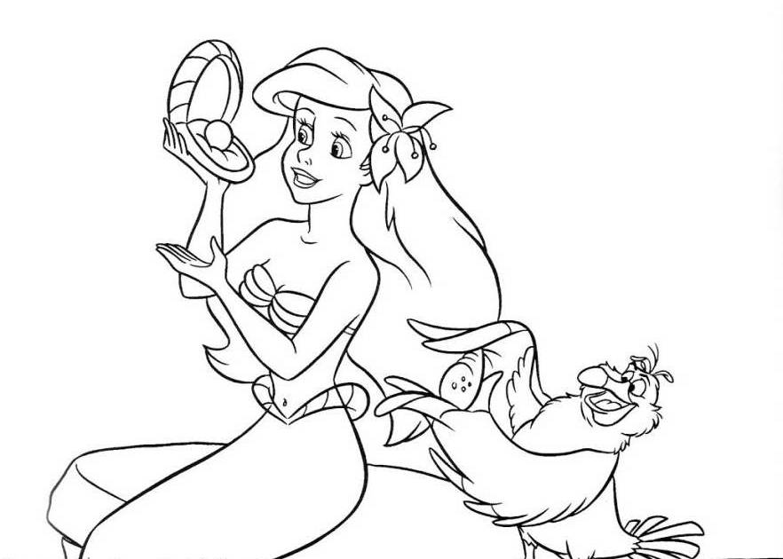 882x630 Ariel Coloring Sheets