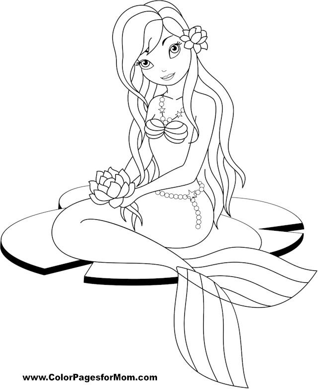 640x784 Mermaid Coloring Page Riscos Colorear