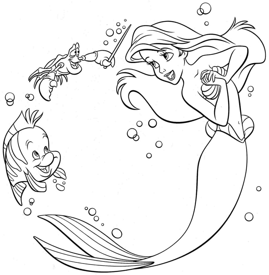 900x917 Ariel Coloring Pages