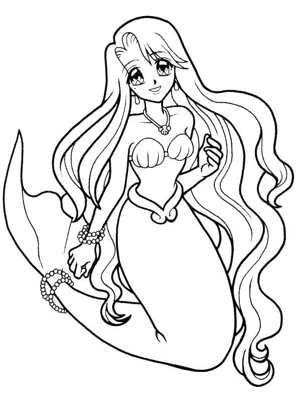 600x800 Mermaid Coloring Pages Online Ariel Mermaid Coloring Page Little