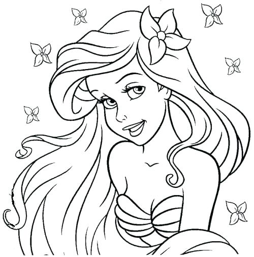 500x506 Ariel Mermaid Coloring Page Little Mermaid Color Pages