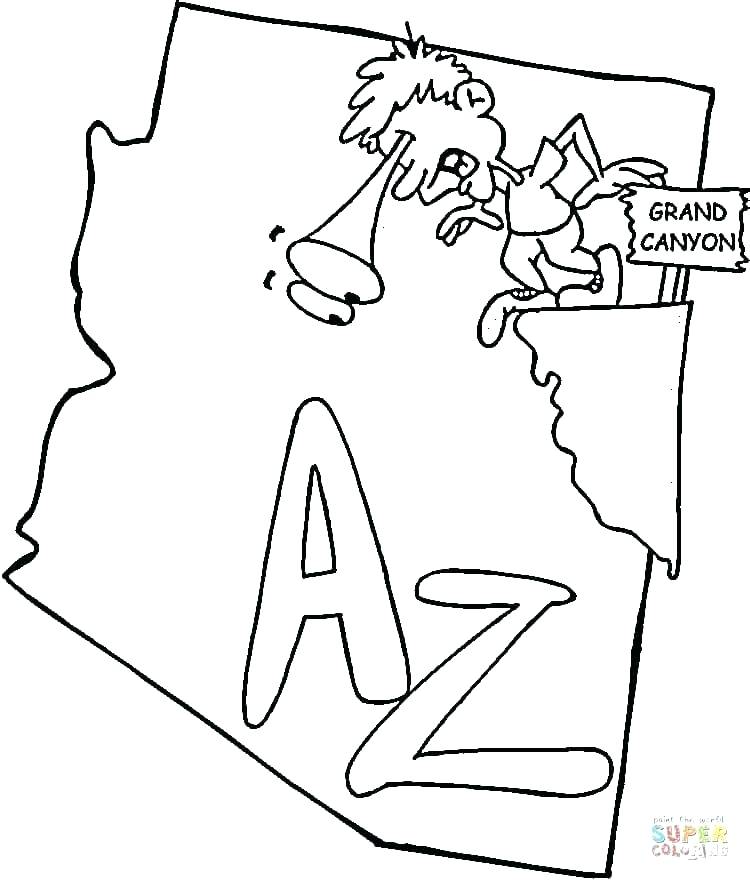 750x881 Arizona State Flag Coloring Page Best Coloring Page Of Map Free