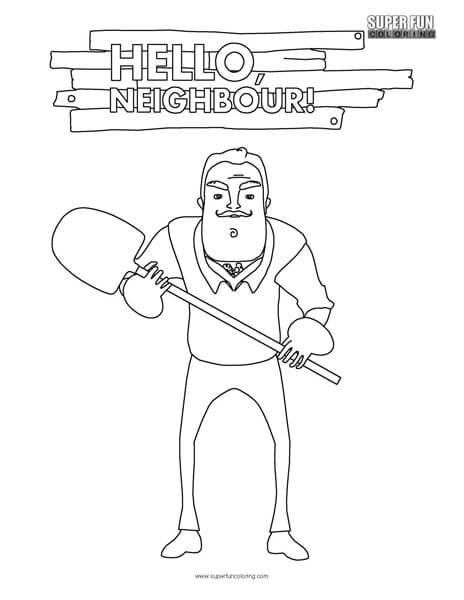 464x600 Hello Neighbor Coloring Page