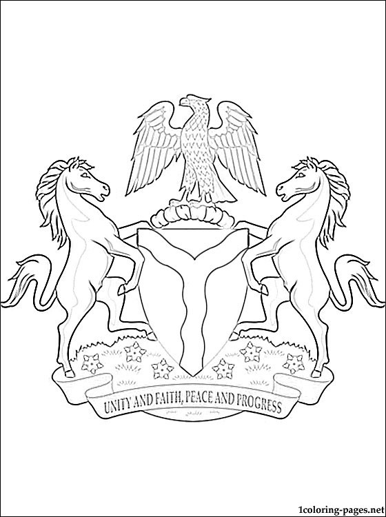 560x750 Nigerian Coat Of Arms Coloring Page Coloring Pages