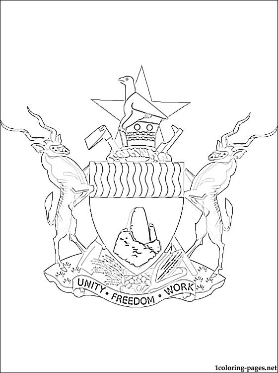 560x750 Zimbabwe Coat Of Arms Coloring Page Coloring Pages