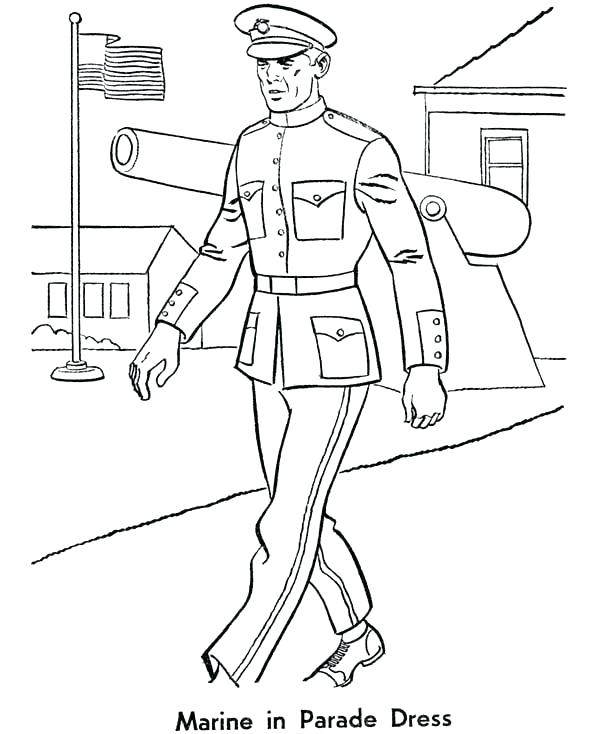 600x734 Marine Coloring Page Marine Coloring Pages Armed Forces Marine