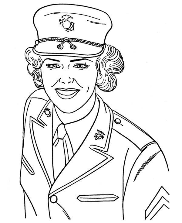 600x734 Us Navy Military Woman Soldier In Armed Forces Day Coloring Page