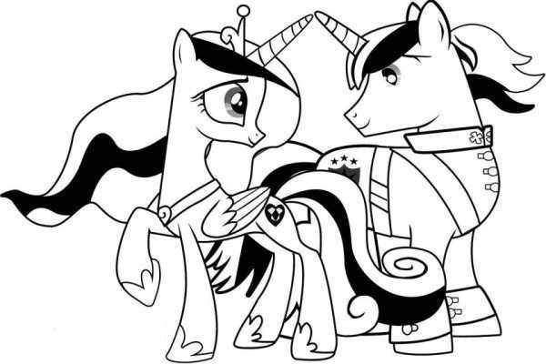 600x400 My Little Pony Coloring Pages Princess Cadence And Shining Armor