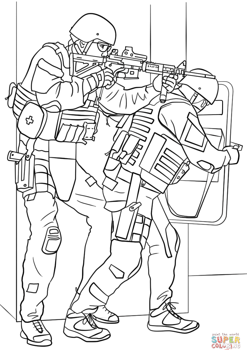824x1186 Free Printable Army Coloring Pages For Kids Swat Truck Page