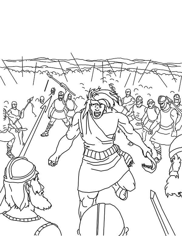 600x777 Samson Slaying Entire Army Coloring Page Color Luna