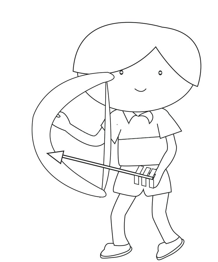 748x900 Minecraft Bow And Arrow Colouring Pages Boy With A Coloring Page