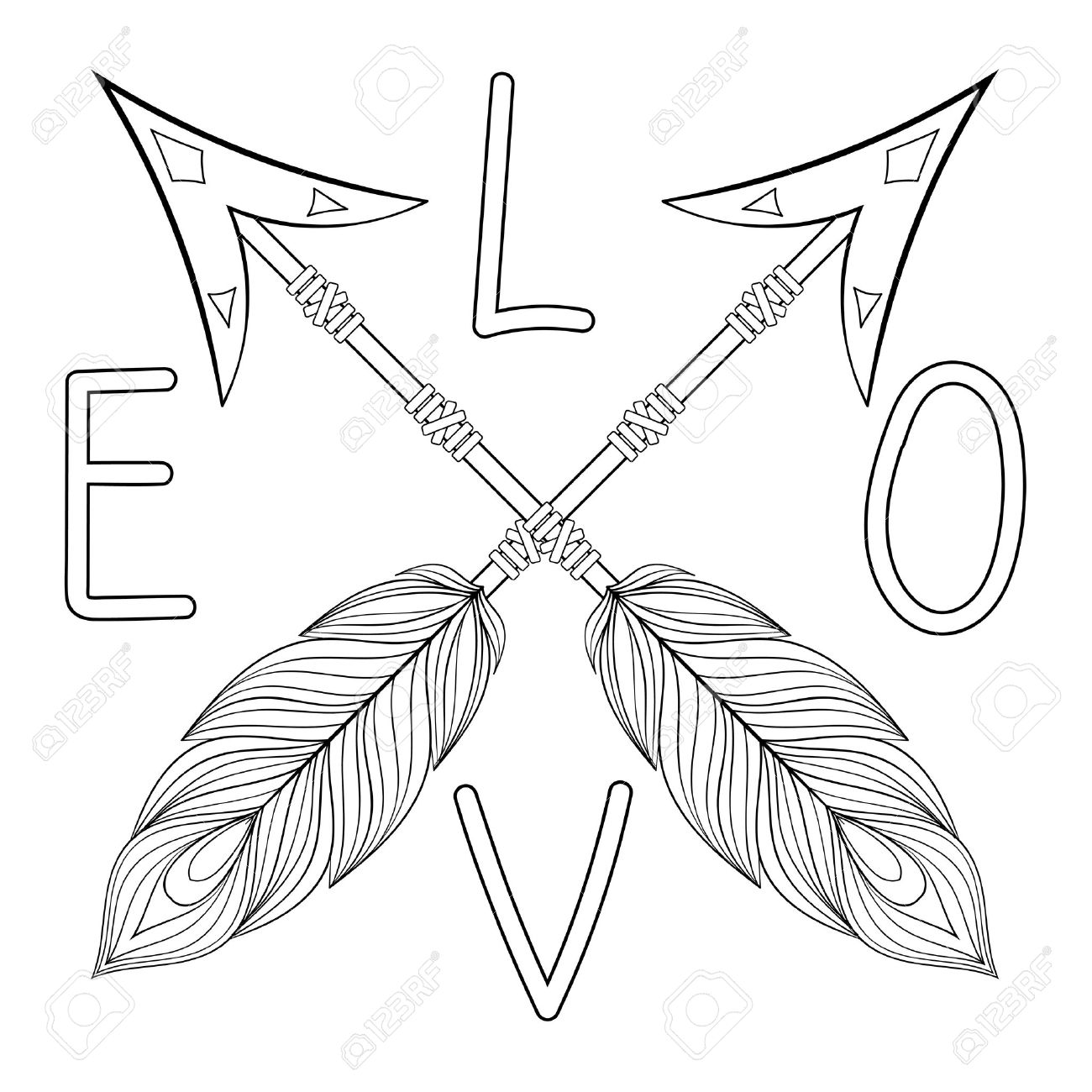 1300x1300 Arrow Coloring Pages Print