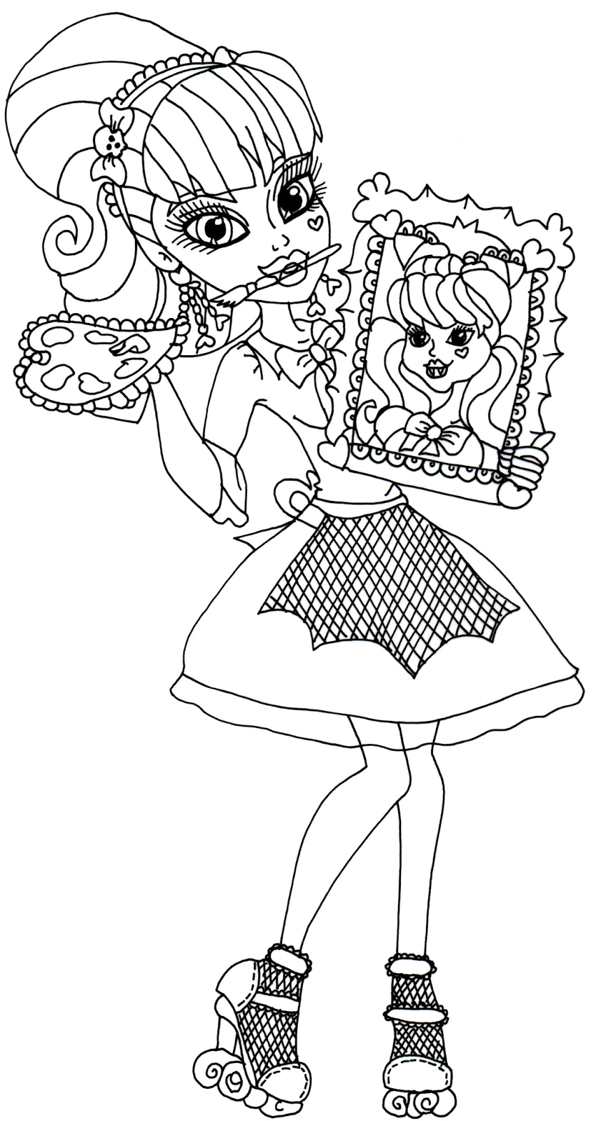 859x1600 Free Printable Monster High Coloring Pages Draculaura Art Class