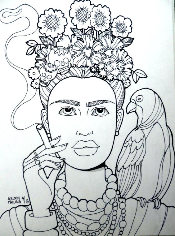 564x763 Inspirational Frida Kahlo Printable Coloring Pages And Art History