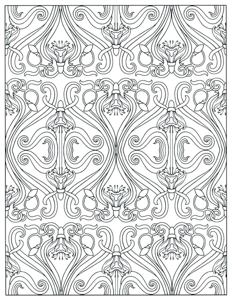 751x960 Art Nouveau Colouring Sheets Coloring Pages Online Patterns For As