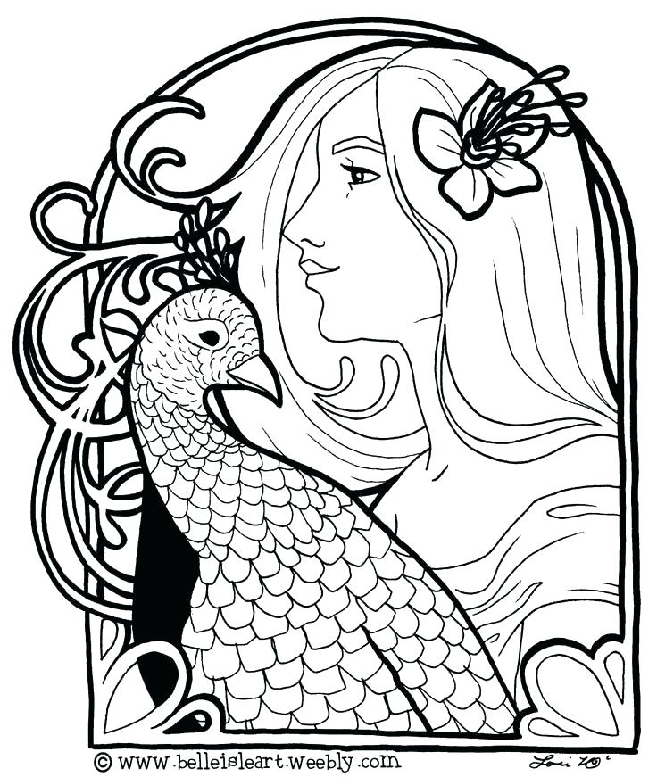 736x871 Art Deco Coloring Pages Free Goddess For Print Sheets Gallery