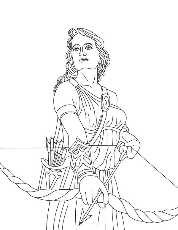 600x775 Artemis From Greek Gods And Goddesses Coloring Page