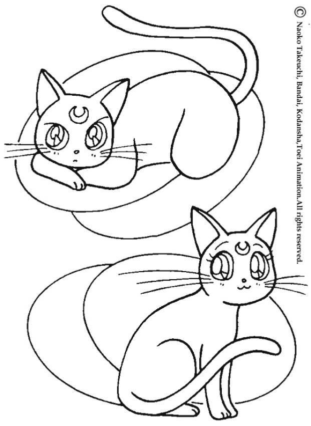 621x850 If You Like This Cats Artemis And Diana Coloring Page, Share It