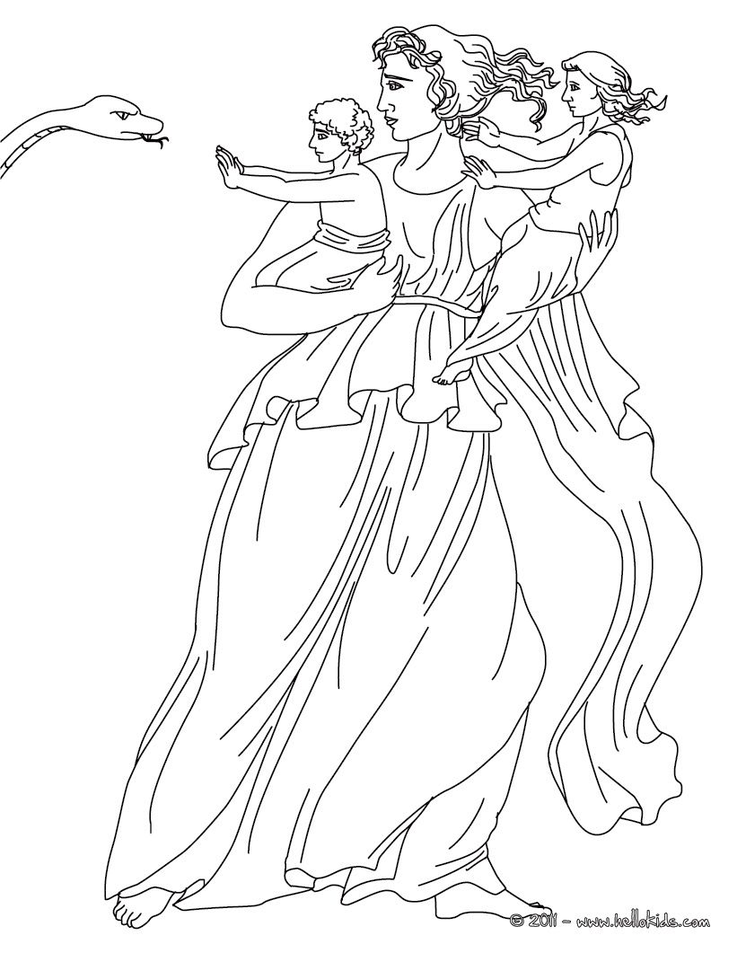 821x1061 Leto Greek Goddess Gods Coloring Page Coloring