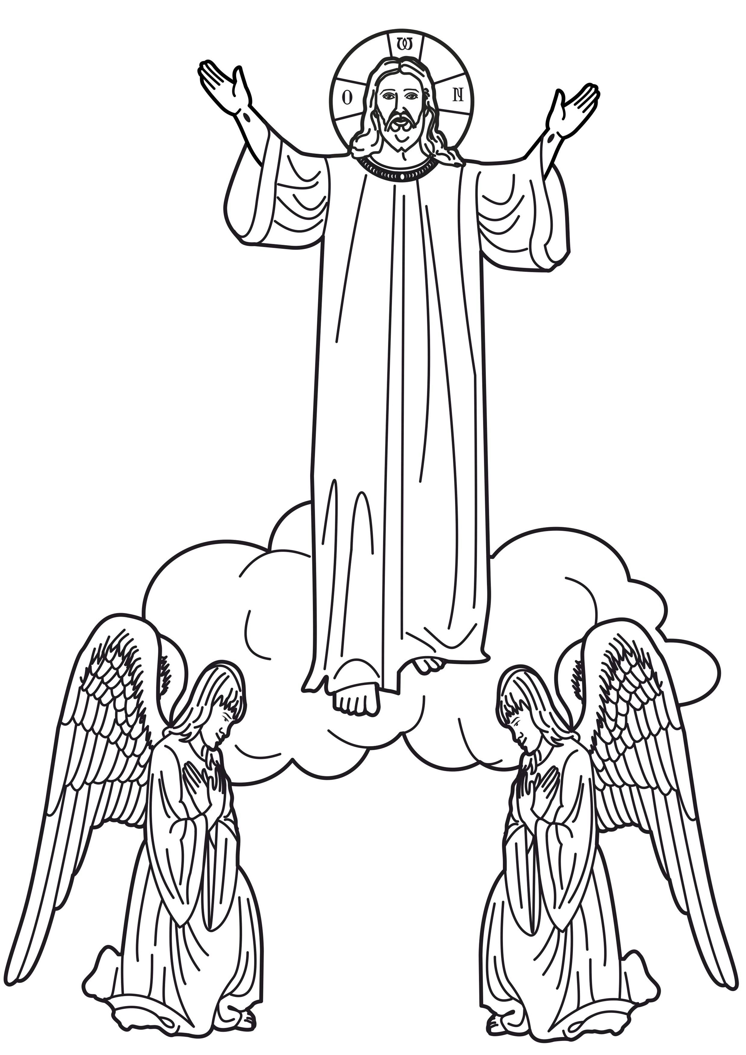 2480x3508 Christ's Ascension Into Heaven Coloring Page Catholic Coloring