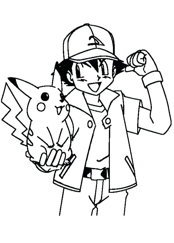 567x794 Pikachu Coloring Page Ash Encouraging Coloring Page Pokemon