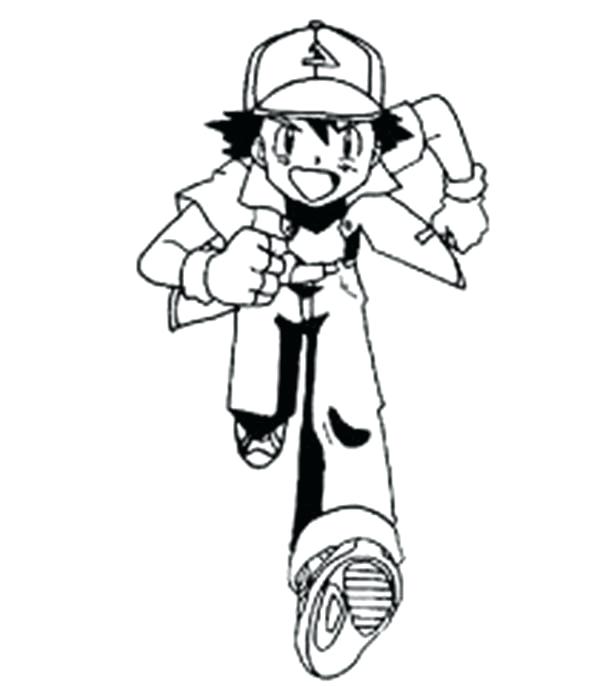 600x686 Pokemon Coloring Page Ash Is Running On Coloring Page Pokemon