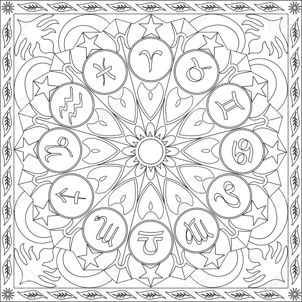 1024x1024 Astrology Coloring Pages Paginone Biz Inside