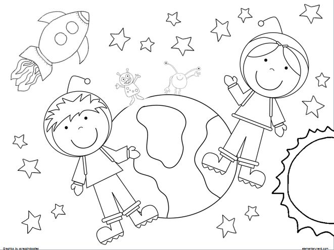 661x496 Outerspace Coloring Pages