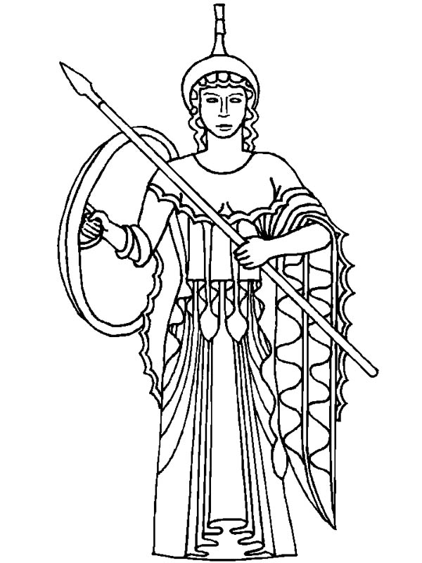 600x800 Athena From Greek Gods And Goddesses Coloring Page