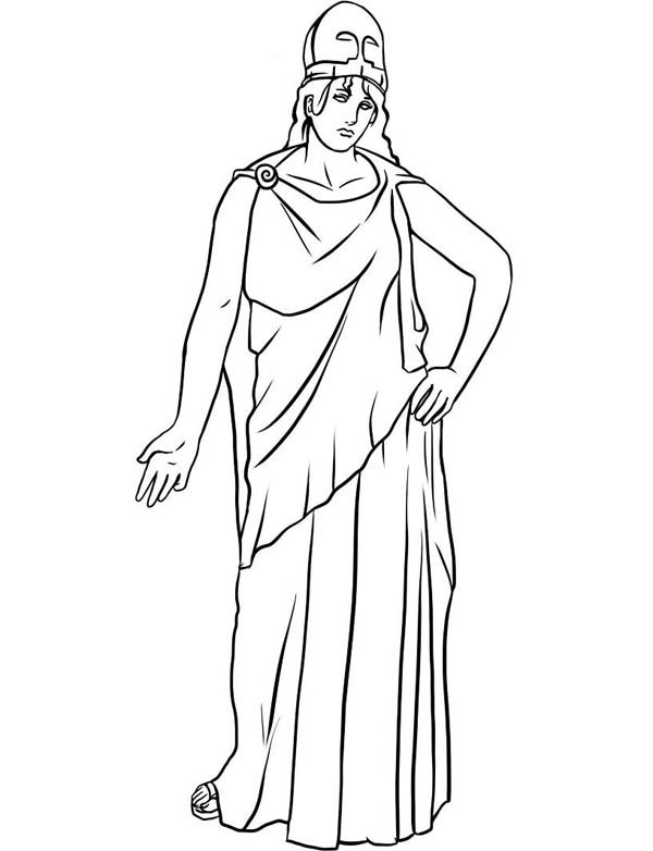 600x782 Drawing Of Athena Ffrom Greek Gods And Goddesses Coloring Page