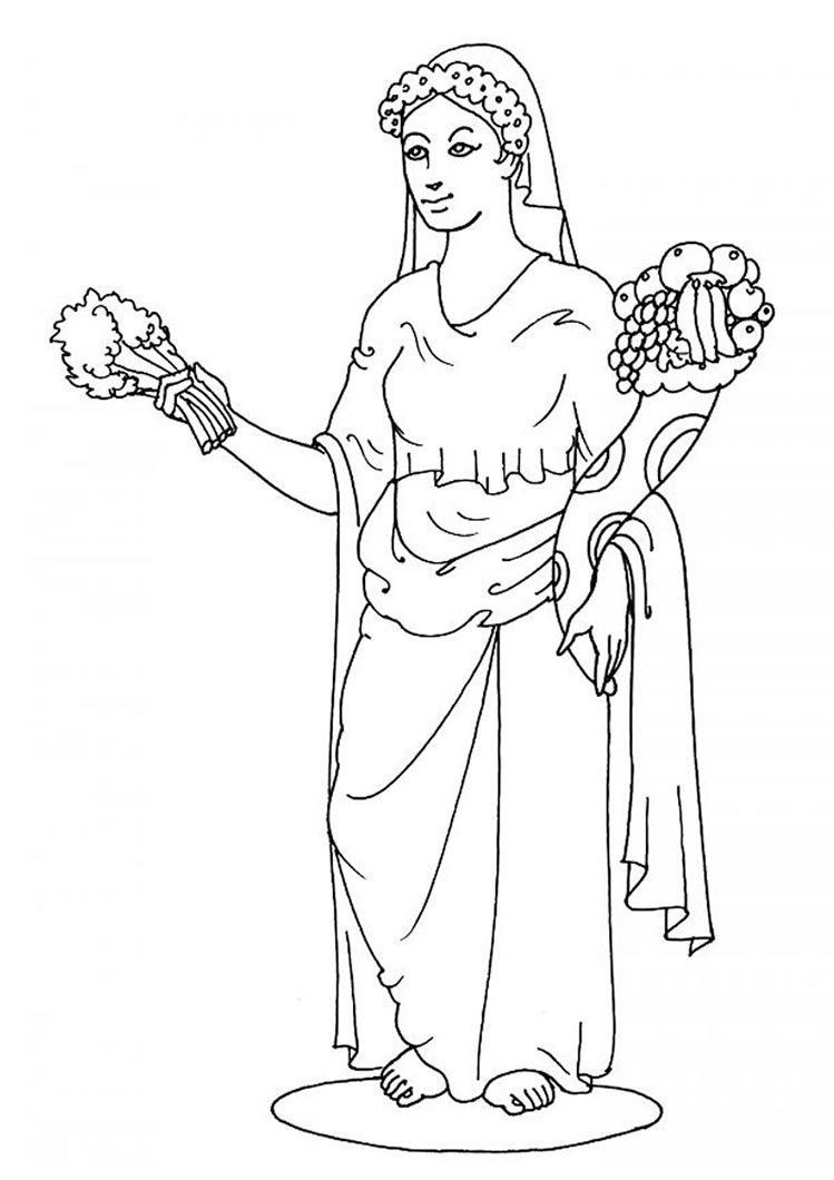 749x1060 Kleurplaat Demeter Coloring Page Goddesses And Gods Coloring
