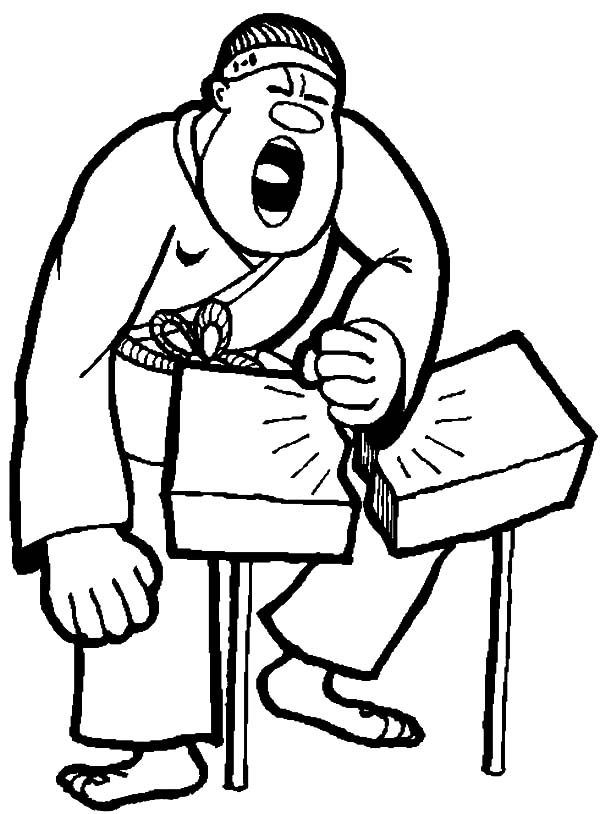 600x814 Karate Athlete Break Stone In Two Coloring Pages Batch Coloring