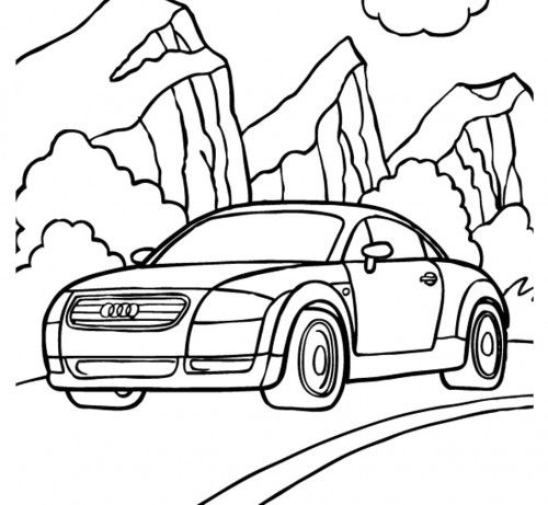 500x461 Audi Racing Car Was Speeding With Excellent Coloring Page