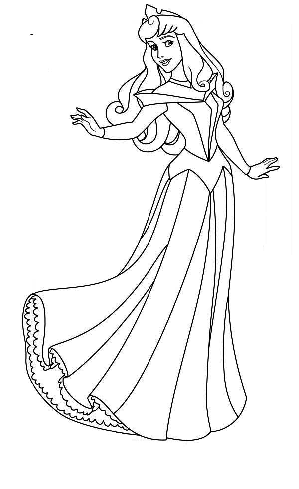 600x980 Lovely Princess Aurora Coloring Page