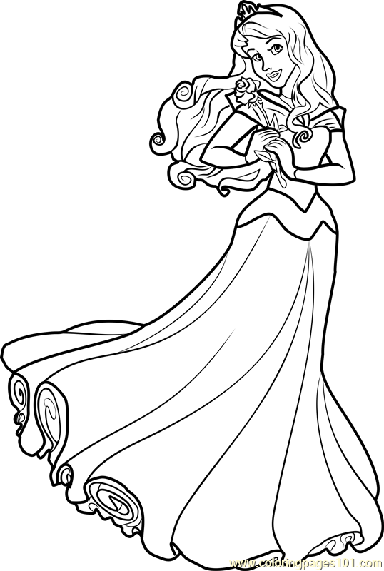 538x800 Princess Aurora Coloring Page