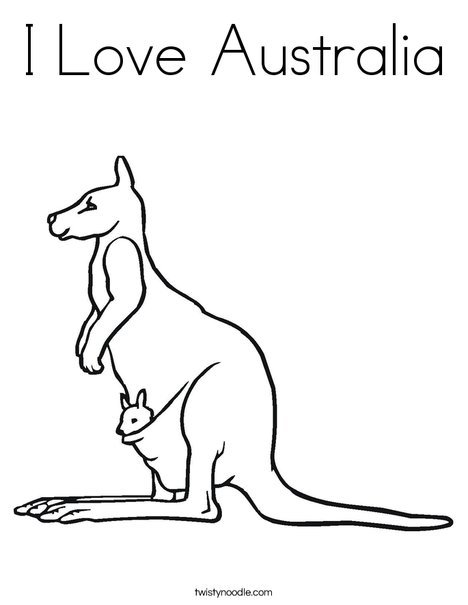 468x605 I Love Australia Coloring Page