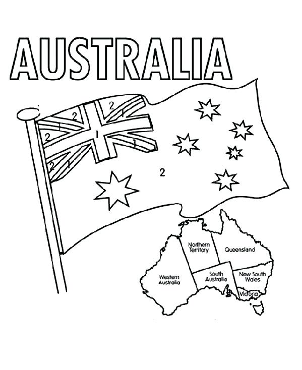 599x734 Australian Flag Coloring Page Flag Coloring Page Flag Coloring