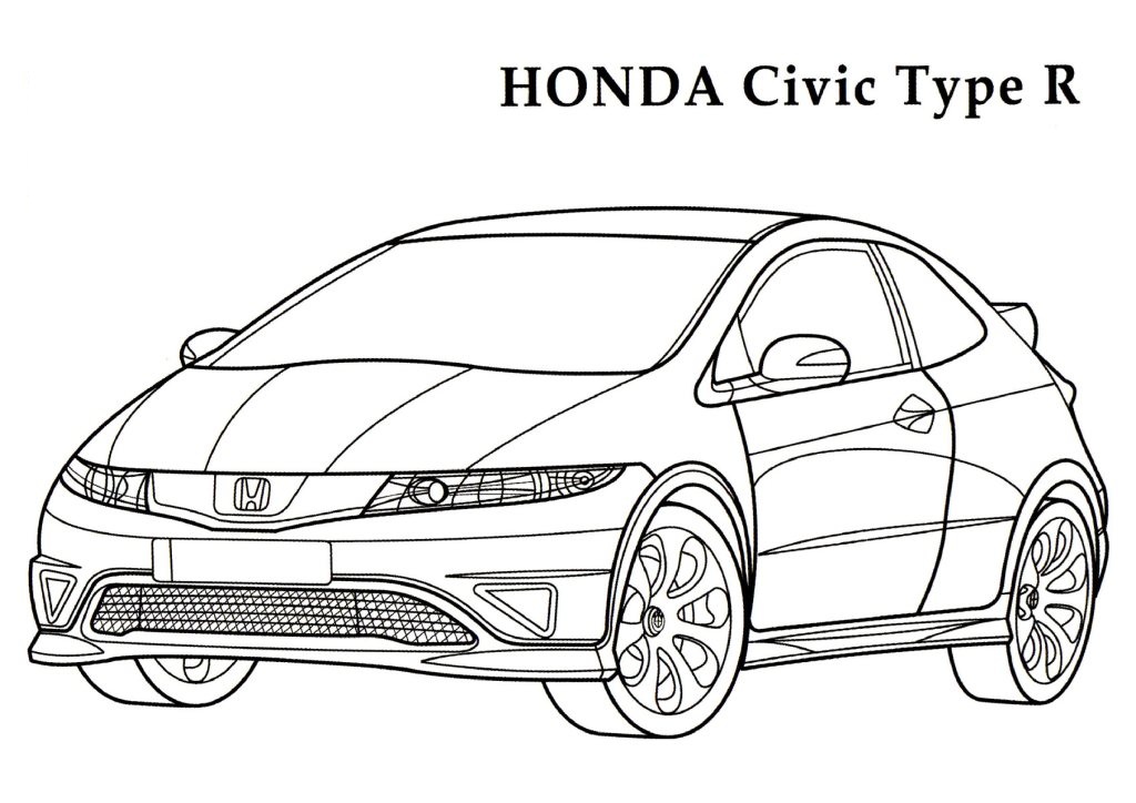 1024x724 Honda Civic Type R Cars Coloring Pages Kids Coloring Pages Free