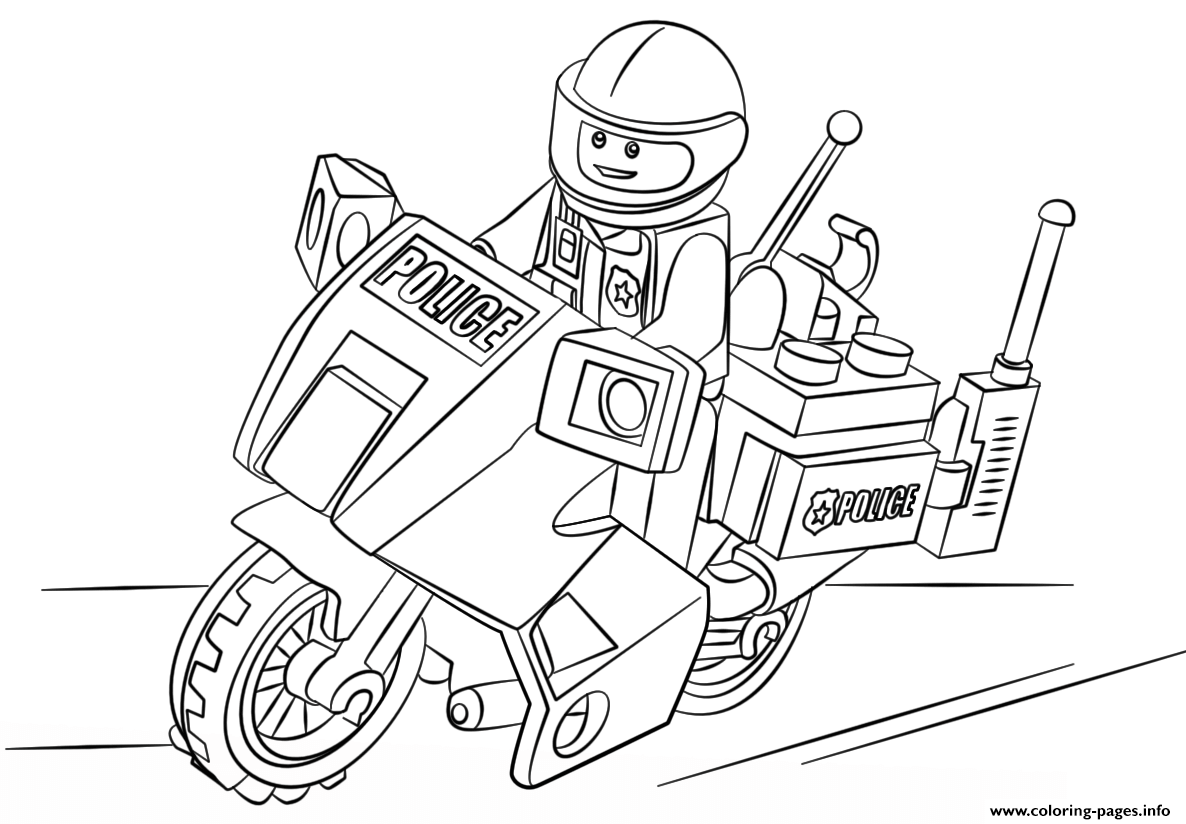 1186x824 Lego Moto Police Car Coloring Pages Printable For Page Childlife