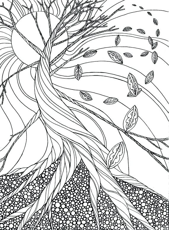 570x776 Autumn Coloring Pages For Adults Items Similar To Dead Tree Autumn