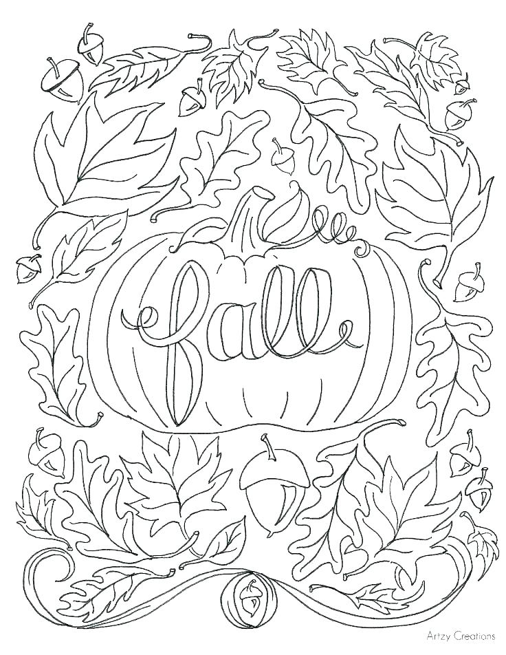 736x952 Fall Leaves Coloring Pages Printable