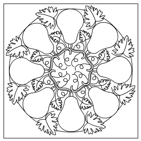 599x599 Autumn Mandala Coloring Pages Outlines Mandala