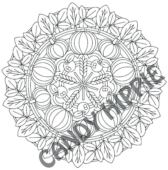 570x575 Thanksgiving Mandala Coloring Pages Fall Mandala Coloring Pages