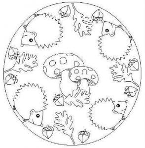 294x300 Autumn Mandala Coloring Thema Herfst Mandala