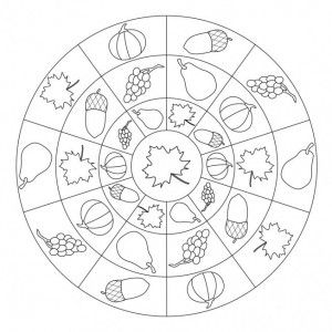 300x300 Autumn Mandala Coloring Page