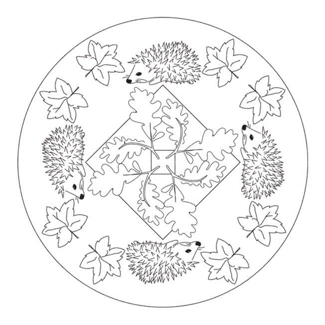 652x652 Fall Mandala Colorin Page