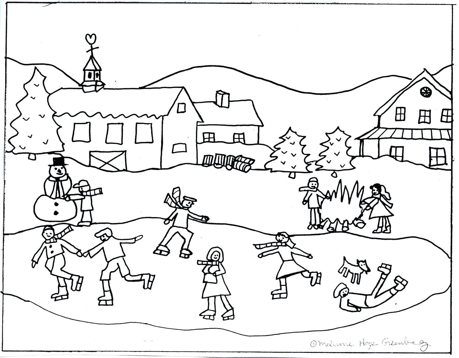 1600x1249 Christian Christmas Coloring Pages Free Printable Fall Scene