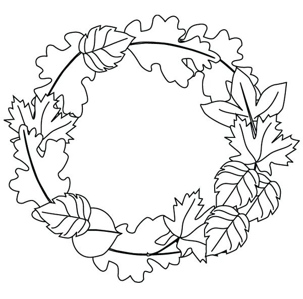 600x592 Coloring Pages Autumn Fall Themed Coloring Pages Autumn Wreath
