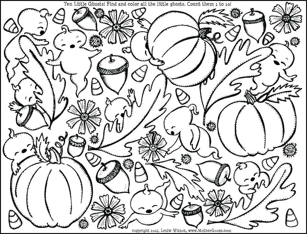 1008x768 Coloring Pages Autumn Leaves Fall Themed In Page Colouring Fal