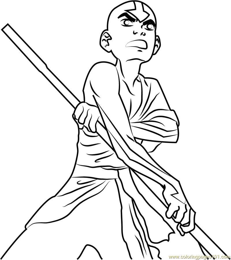 800x900 Angry Aang Coloring Page